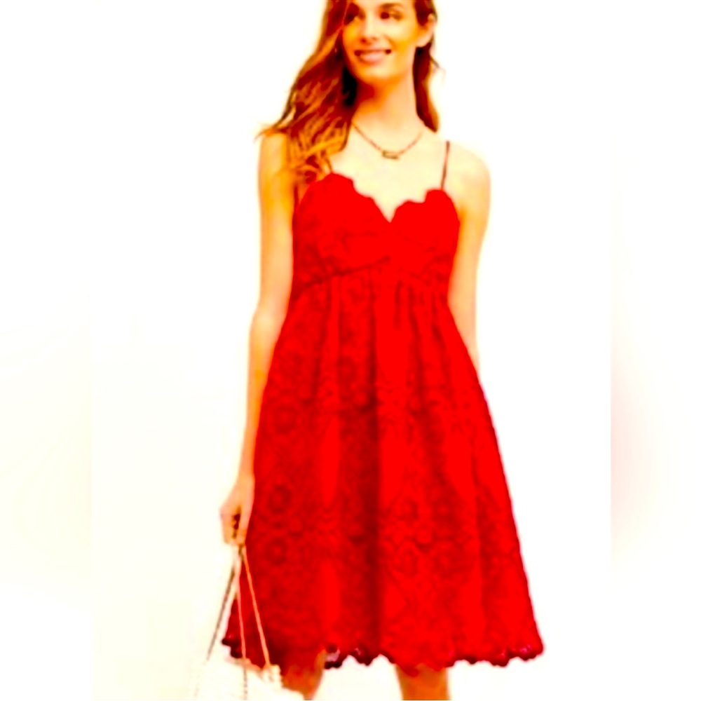 Maeve (Anthropologie) Red Babydoll Dress Sz 4